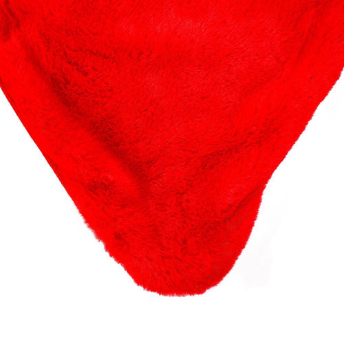 Saia para Árvore De Natal de Veludo Pelo Alto Vermelho 90cm