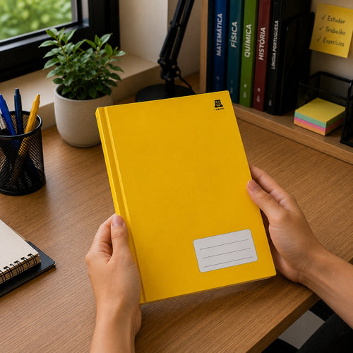 Caderno pequeno costurado Capa Dura – Amarelo